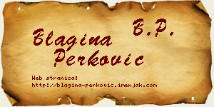 Blagina Perković vizit kartica